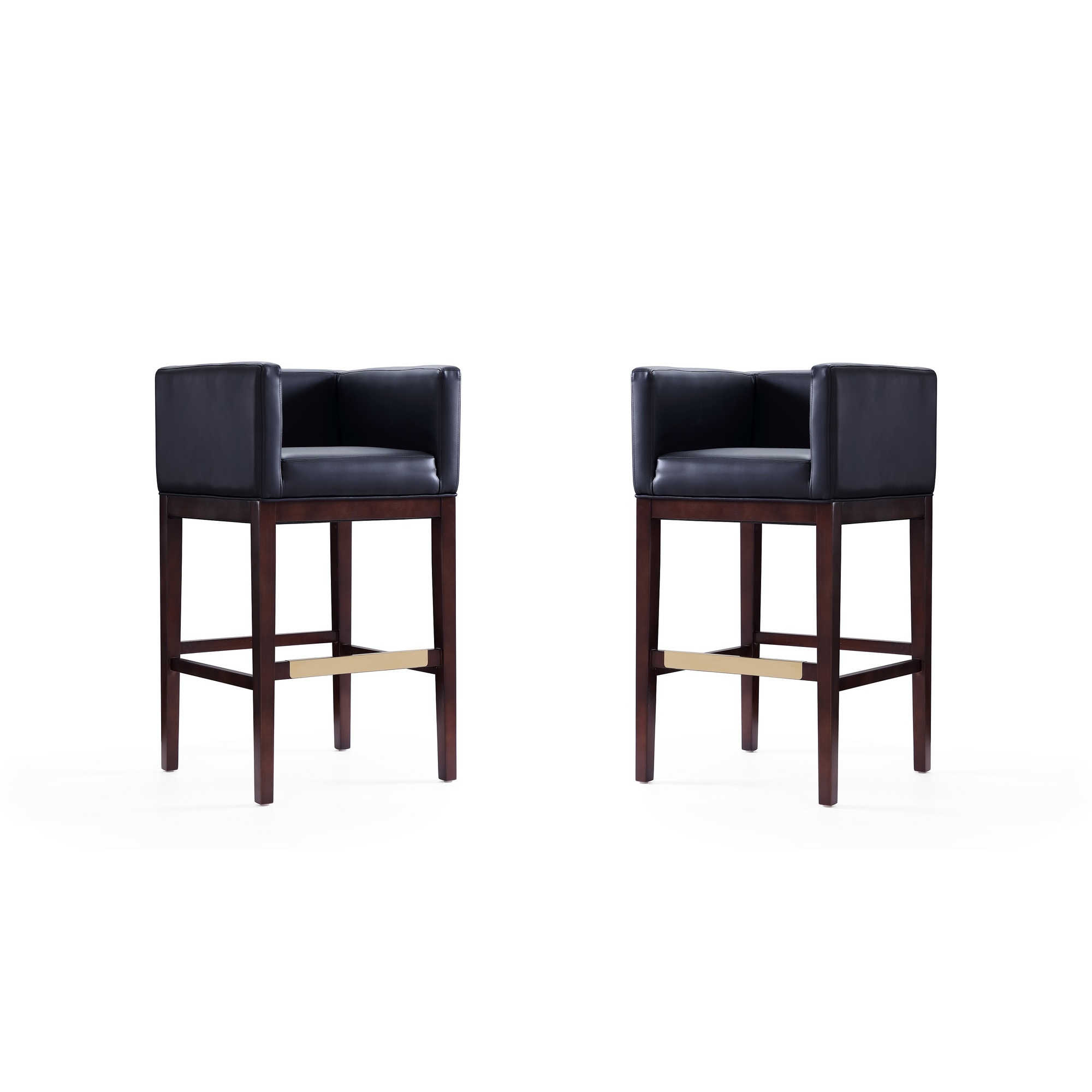 Manhattan Comfort, Kingsley 38in. Black Beech Wood Stool Set of 2 Primary Color Black, Included (qty.) 2 Model# 2-BS012